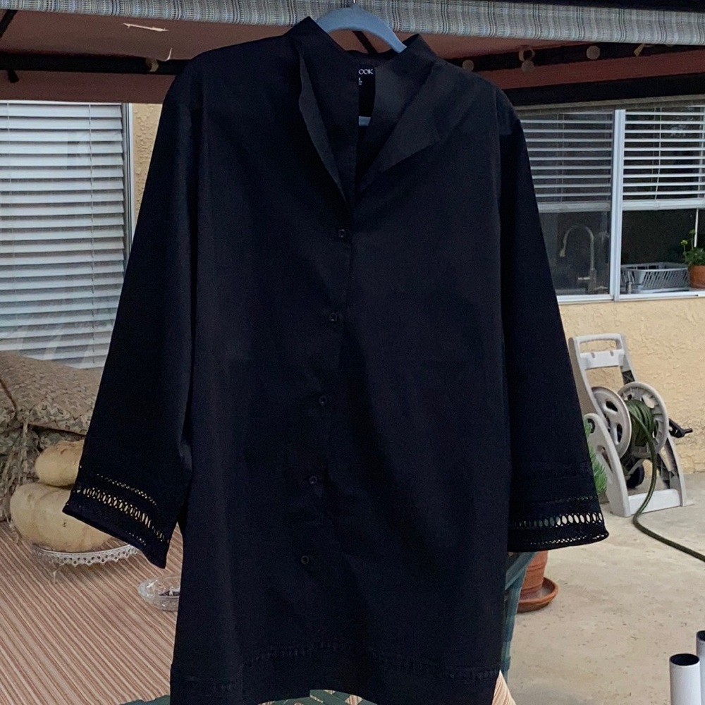 New Misook  size 2X  washable all occasions black tunic top